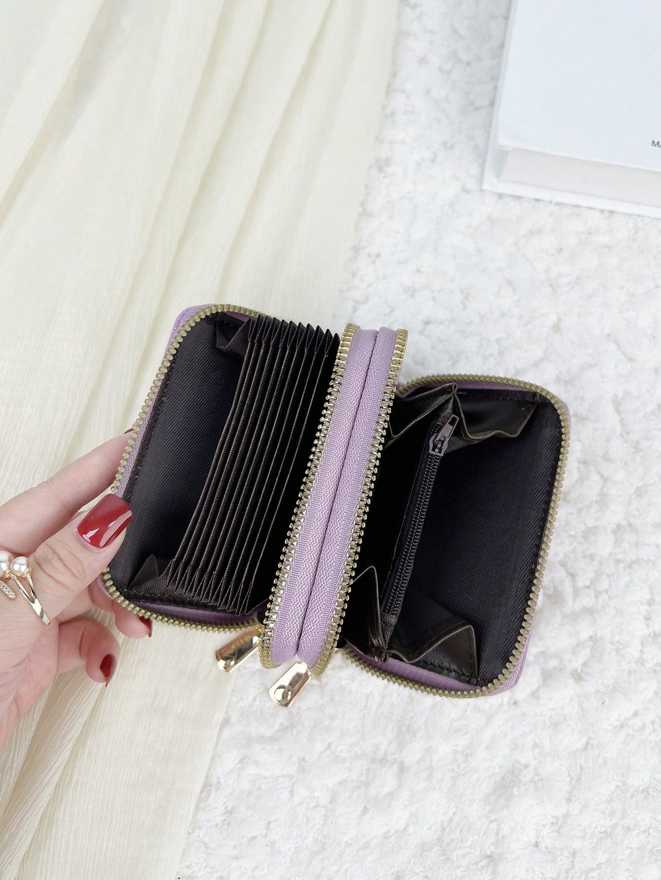  | SHEIN Double Zipper Wallet Business Card Holder Wallet | Wallet | Shein | OneHub