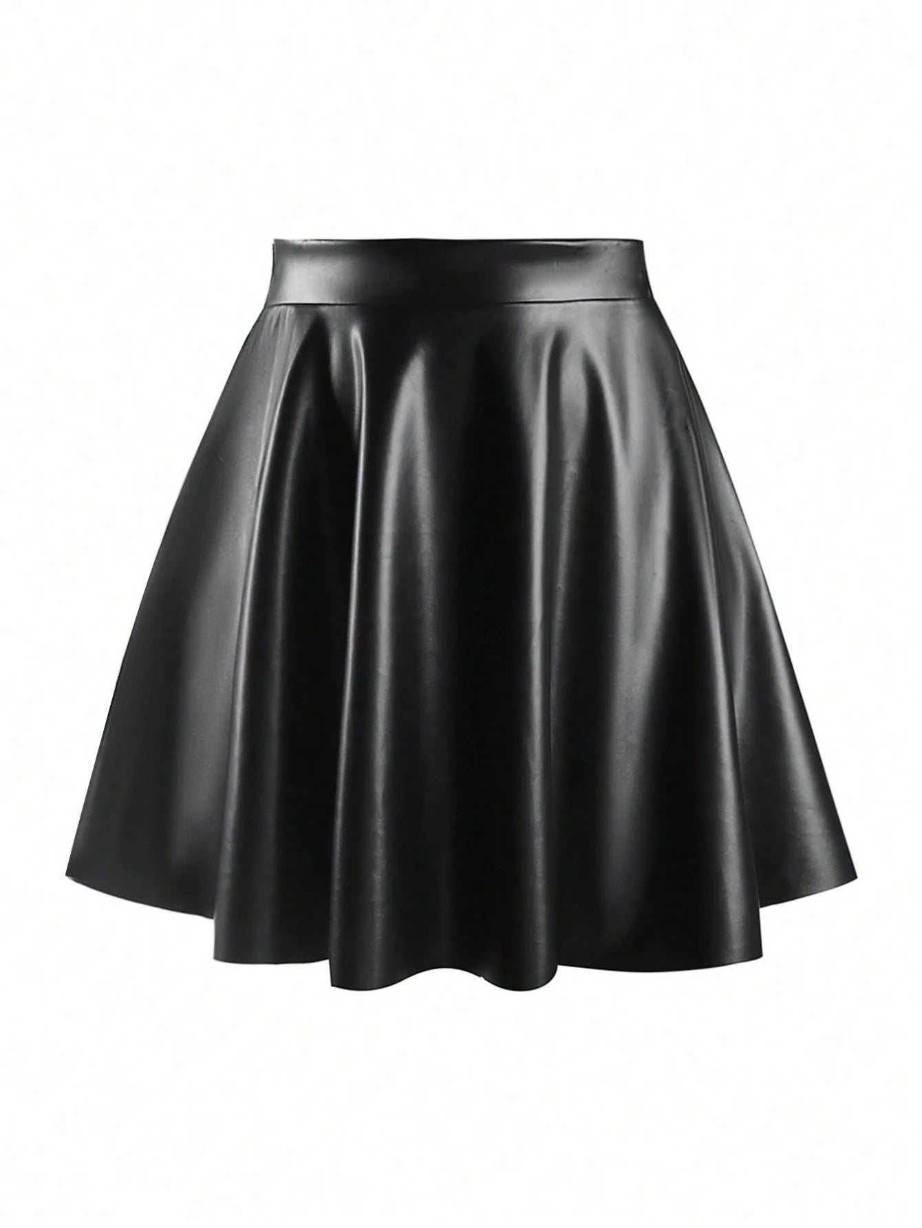 SHEIN EARO Women Silver Foil Pleated A-Line Mini Skirt