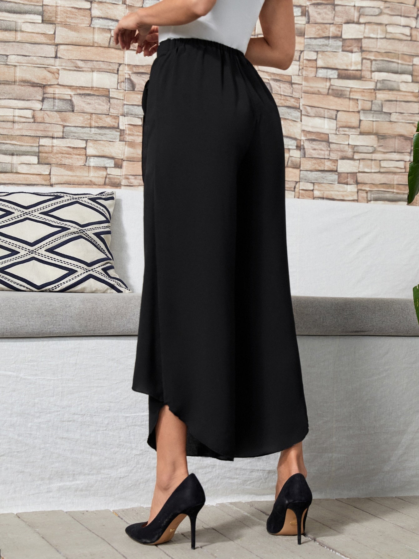  | SHEIN EMERY ROSE Tie Front Wide Leg Pants | Pants | Shein | OneHub