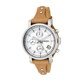  | Fossil Original Boyfriend Brown Leather Strap White Dial Chronograph Quartz Watch for Women - ES3625 | Watches | Fossil | OneHub