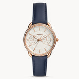  | Fossil Tailor Multifunction Blue Leather Strap White Dial Quartz Watch for Women - ES4394 | Watches | Fossil | OneHub
