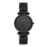 Fossil Carlie Black Stainless Steel Black Dial Quartz Watch for Women - ES4488