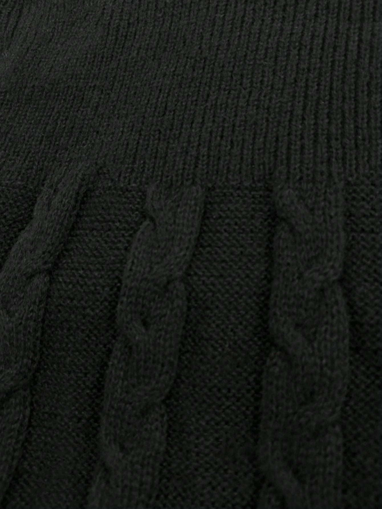  | SHEIN Elegant Ladies' Simple Hong Kong Style Mock Neck Cable Knit Midi Sweater Dress | Dress | Shein | OneHub