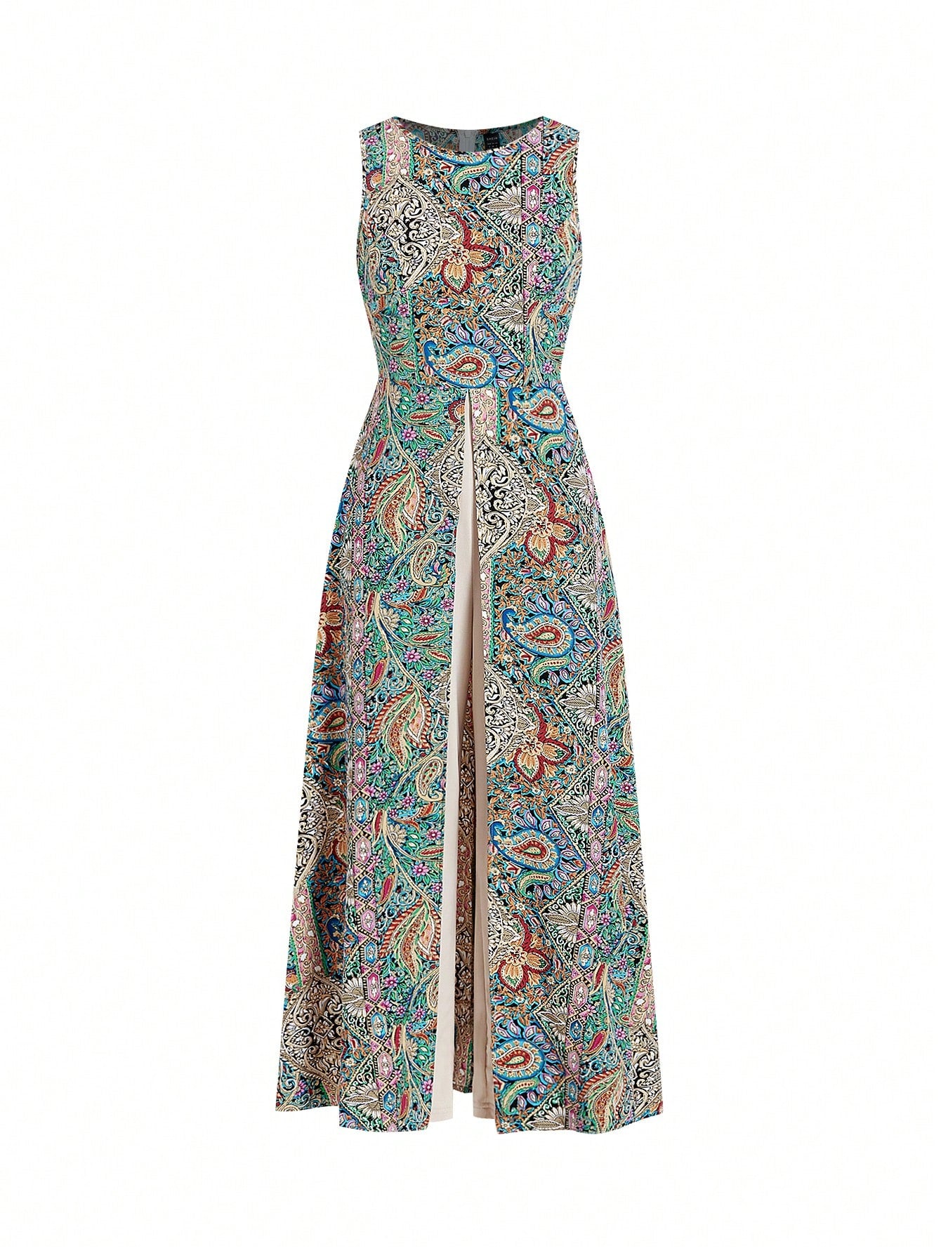  | SHEIN Ellevyn Women's Elegant Vacation Style Floral Print Front Cut-Out Round Neck Jumpsuit | Jumpsuit | Shein | OneHub