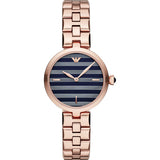 EMPORIO ARMANI Arianna Rose Gold Stainless Steel Black Dial Quartz Watch for Women - EMPORIO ARMANI AR 11220