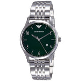 EMPORIO ARMANI Dress Silver Stainless Steel Green Dial Quartz Watch for Men - AR1943