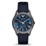 EMPORIO ARMANI Dress Blue Leather Strap Blue Dial Quartz Watch for Men - AR1986