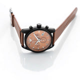  | EMPORIO ARMANI Sportivo Brown Leather Strap Peach Orange Dial Chronograph Quartz Watch for Men - AR6077 | Watches | Emporio Armani | OneHub