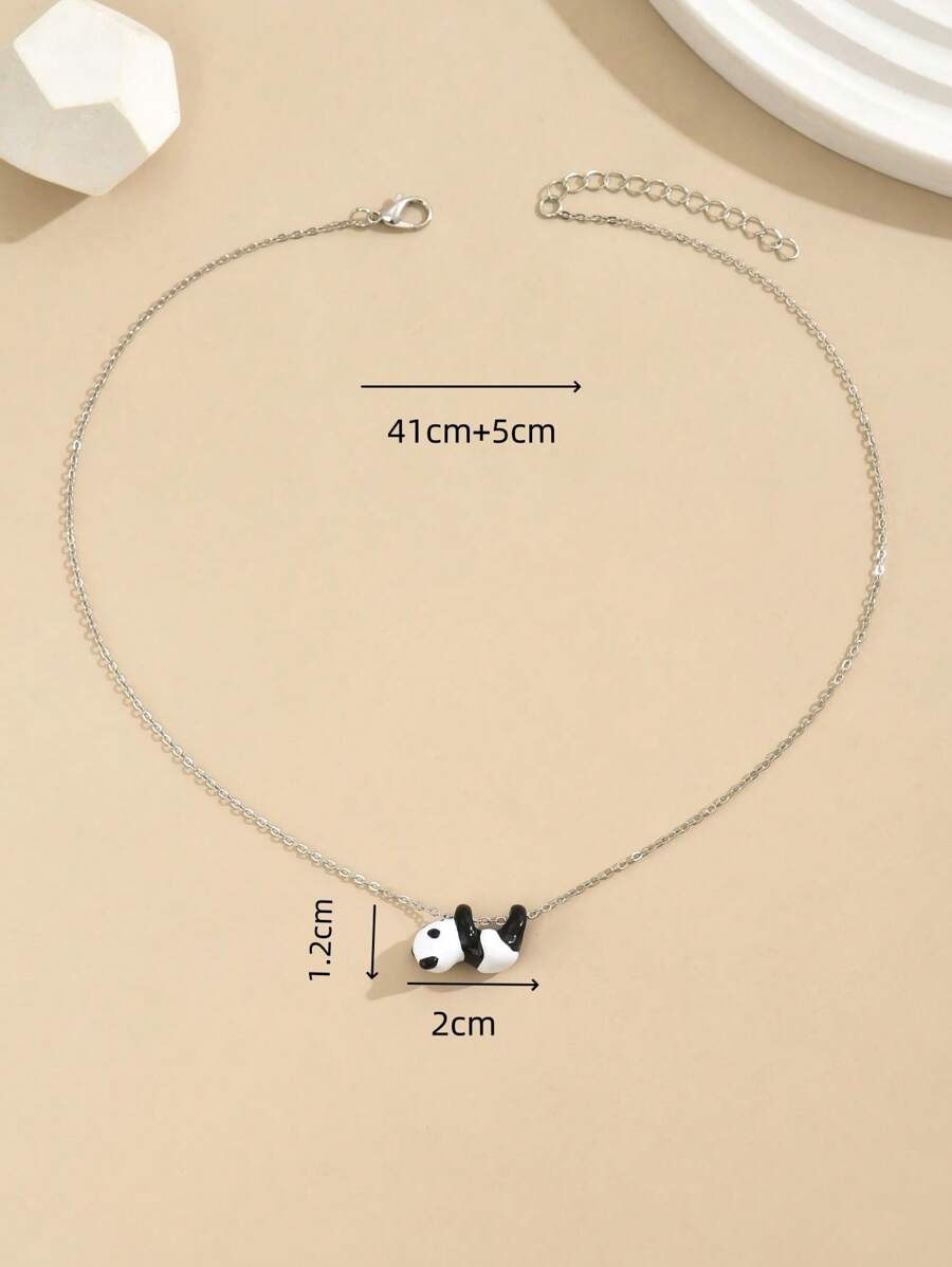  | SHEIN Enamel Drip Oil Panda Necklace, Unique Design, Cartoon Cute, Fashionable Ins Style | Necklace | Shein | OneHub