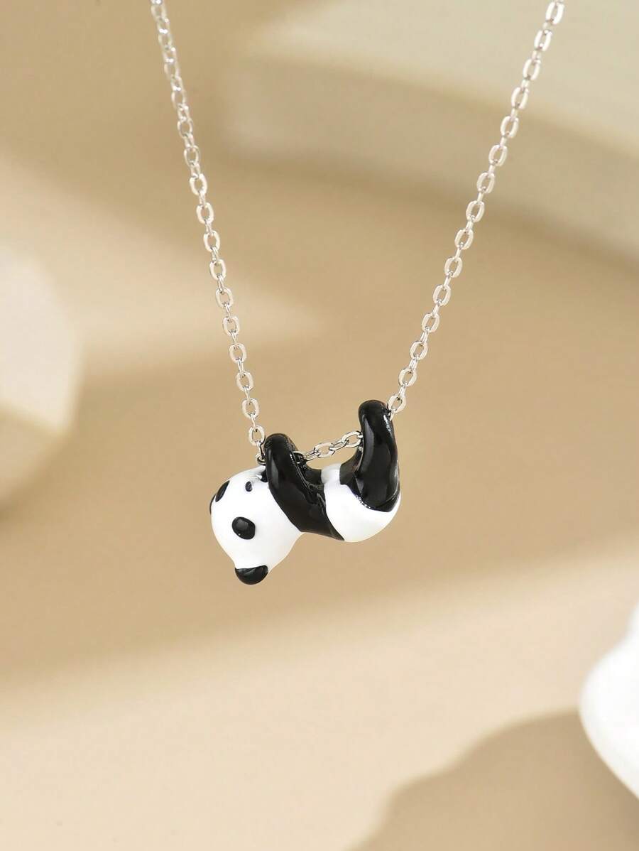  | SHEIN Enamel Drip Oil Panda Necklace, Unique Design, Cartoon Cute, Fashionable Ins Style | Necklace | Shein | OneHub
