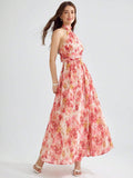  | SHEIN Enchnt Spring/Summer Romantic Romantic Floral Print Tie Backless Halter Dress | Dress | Shein | OneHub