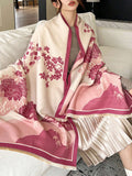  | SHEIN FADZOYLE 1pc Pink Women's Scarves Cashmere Feel Color Long Shawl Scarf Tassel Printed Pattern | Bandana | Shein | OneHub