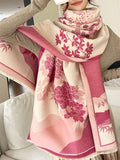  | SHEIN FADZOYLE 1pc Pink Women's Scarves Cashmere Feel Color Long Shawl Scarf Tassel Printed Pattern | Bandana | Shein | OneHub