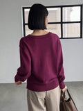  | SHEIN FRIFUL Solid Asymmetrical Neck Drop Shoulder Sweater | Sweater | Shein | OneHub