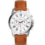  | Fossil Grant Brown Leather Strap White Dial Chronograph Quartz Watch for Men - FS5060 | Watches | Fossil | OneHub
