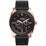 | Fossil Machine Black Leather Strap Black Dial Chronograph Quartz Watch for Men - FS5120 | Watches | Fossil | OneHub