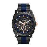 Fossil Machine Two-tone Stainless Steel Black Dial Chronograph Quartz Watch for Men - FS5164
