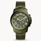 Fossil Grant Green Stainless Steel Green Dial Chronograph Quartz Watch for Men - FS5375