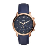 Fossil Neutra Blue Leather Strap Blue Dial Chronograph Quartz Watch for Men - FS5454