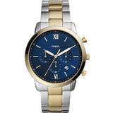 Fossil Neutra Two-tone Stainless Steel Blue Dial Chronograph Quartz Watch for Men - FS5706