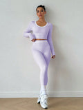 SHEIN FWH Casual Fashion Elegant Cute Fitness Outdoor Running Yoga Pilates Long Sleeve High-Waist Versatile Wearable Leggings