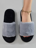 SHEIN Fall/Winter Single Band Fuzzy Bedroom Slippers