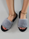SHEIN Fall/Winter Single Band Fuzzy Bedroom Slippers