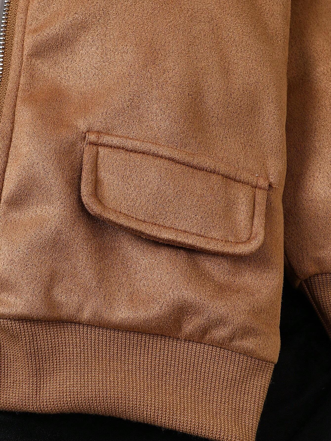  | Fashionable Baby Boys' Suede Jacket And Twill Cargo Pants, Suitable For Fall/Winter Outings | Dress | Shein | OneHub