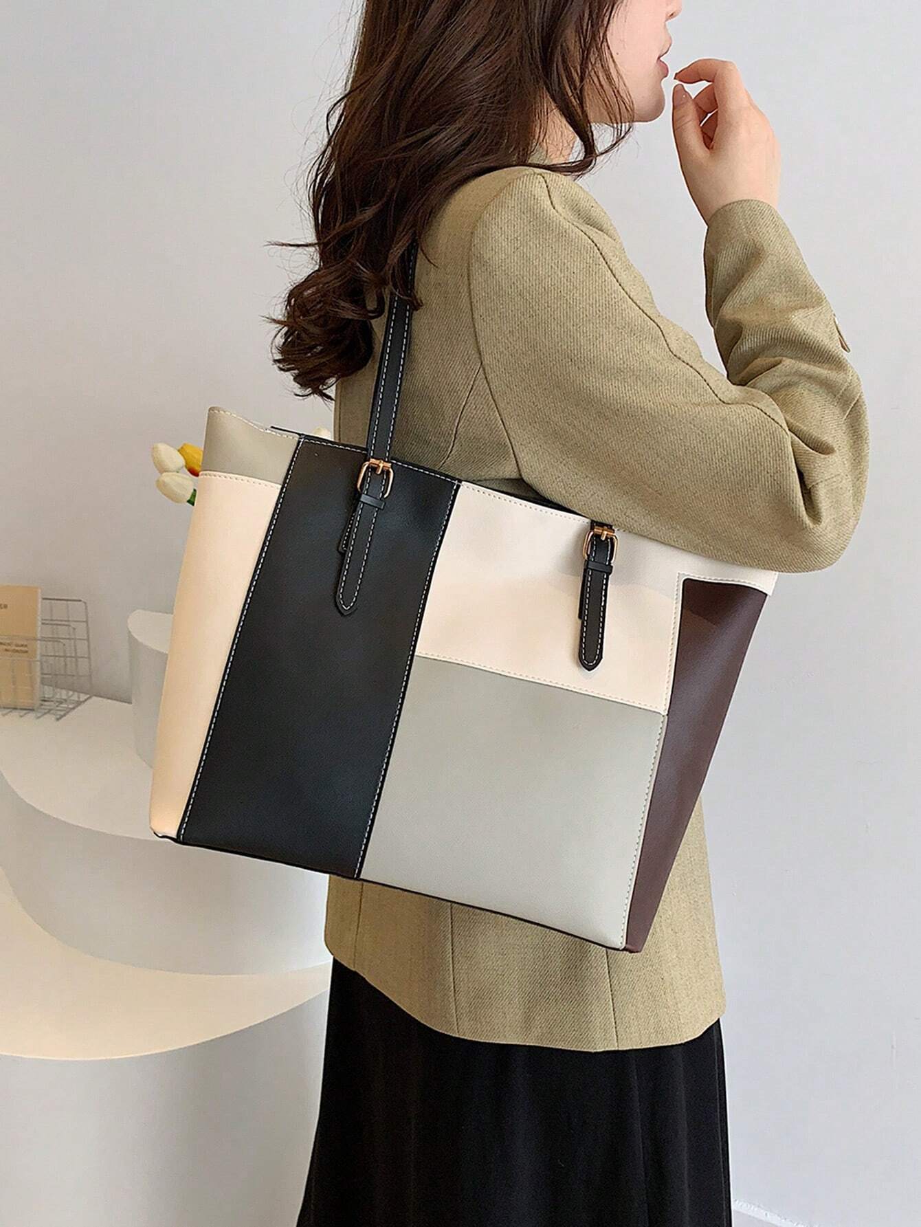 | SHEIN Fashionable Large Capacity Multi Pocket Over The Shoulder Tote Bag | Bags | Shein | OneHub