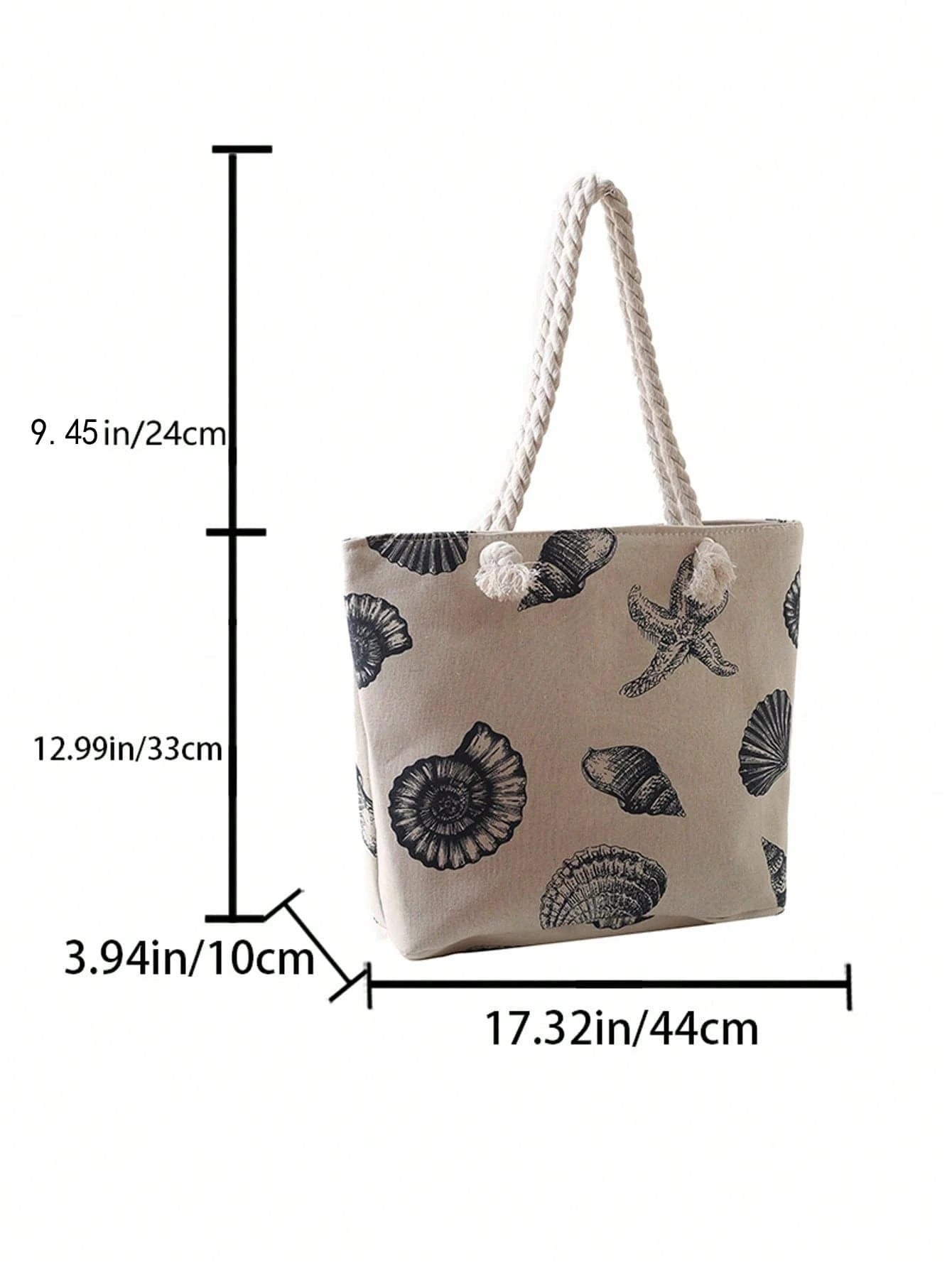  | SHEIN Fashionable Large Capacity Tote Bag With Shell & Starfish Pattern | Bags | Shein | OneHub