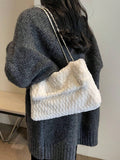  | SHEIN Fashionable Solid Color Furry Metal Chain Shoulder Bag | Bags | Shein | OneHub