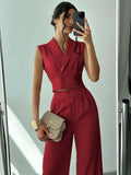  | SHEIN Firerie 2-Piece Set: Women Commuter Elegant Collared Blouse Straight-Leg Pants | Top and Pant Set | Shein | OneHub
