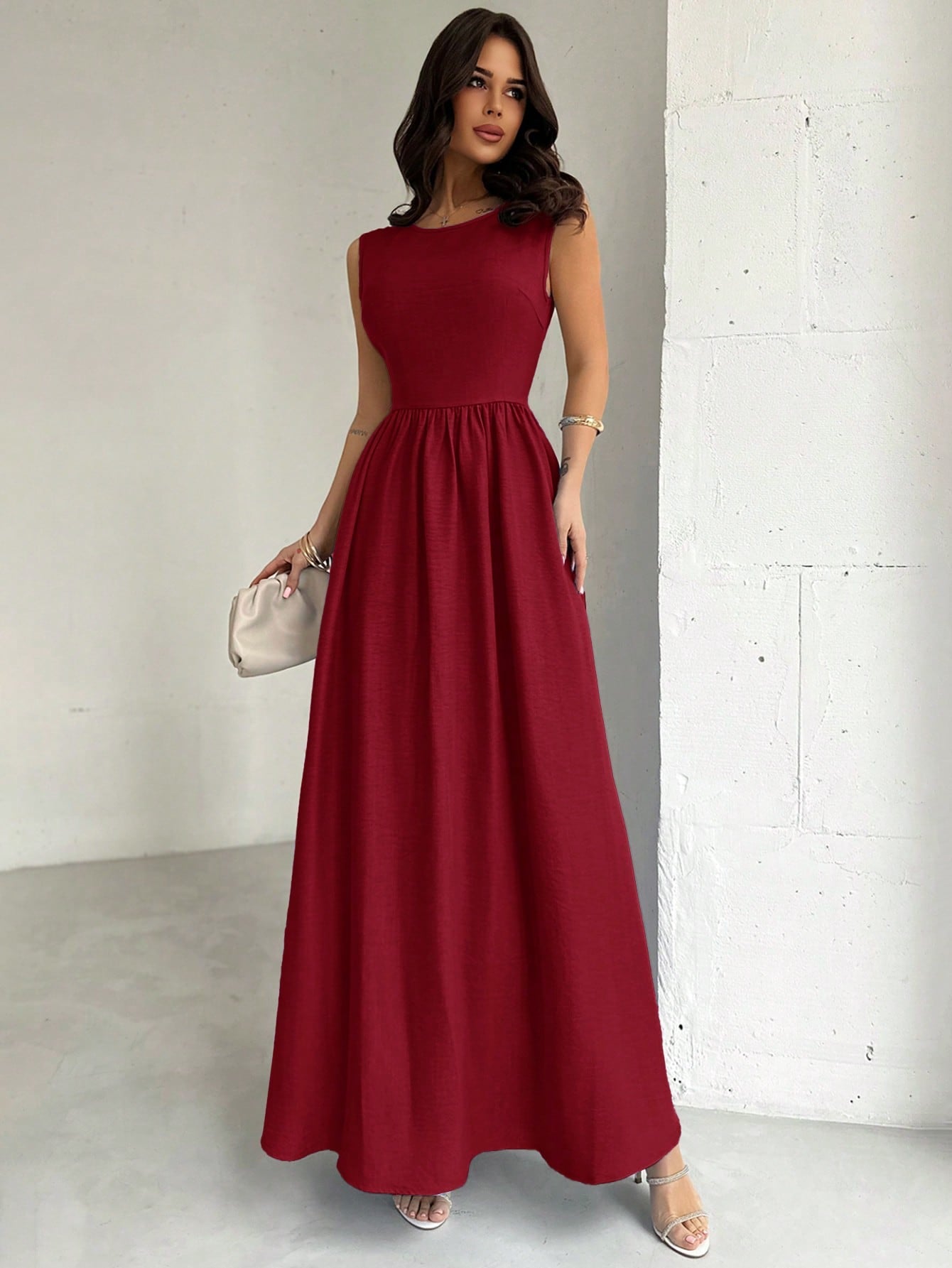  | SHEIN Firerie Women's Waist Gathered A-Line Long Dress | Dress | Shein | OneHub