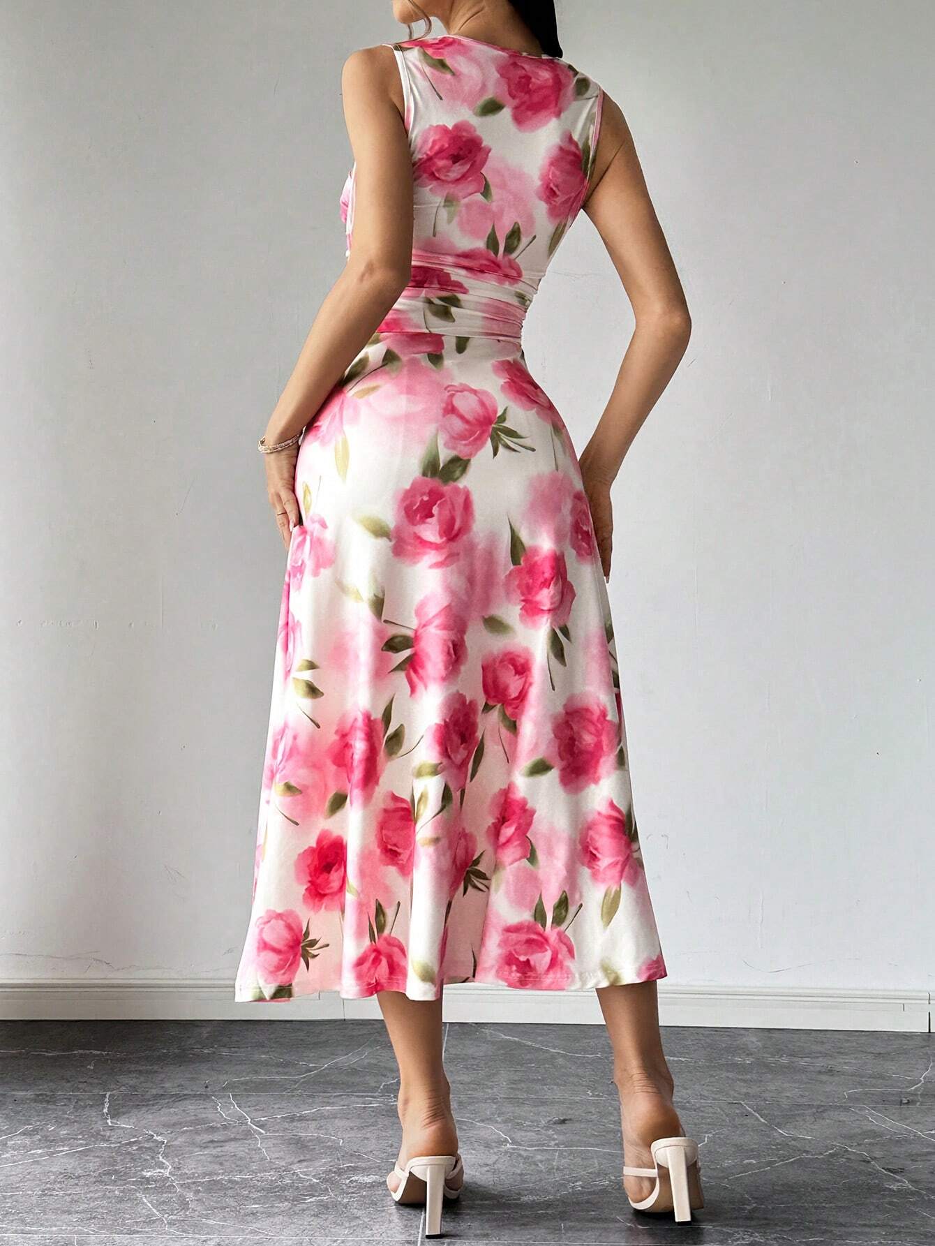  | SHEIN Firerie Women's Summer Daily Elegant Vacation Romantic Wedding Floral Print Pleated A-Line Cami Dress Hawaii | Dress | Shein | OneHub