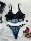  | SHEIN Floral Embroidery Mesh Underwire Lingerie Set | Lingerie | Shein | OneHub