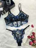  | SHEIN Floral Embroidery Mesh Underwire Lingerie Set | Lingerie | Shein | OneHub