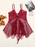  | SHEIN Floral Lace Contrast Mesh Babydoll Slips With Thong | Lingerie | Shein | OneHub