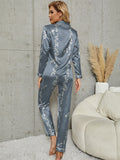  | SHEIN Floral Print Contrast Piping Satin Blouse & Pants PJ Set | Lingerie | Shein | OneHub