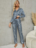  | SHEIN Floral Print Contrast Piping Satin Blouse & Pants PJ Set | Lingerie | Shein | OneHub