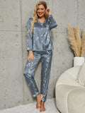  | SHEIN Floral Print Contrast Piping Satin Blouse & Pants PJ Set | Lingerie | Shein | OneHub