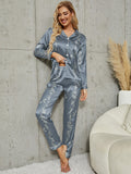  | SHEIN Floral Print Contrast Piping Satin Blouse & Pants PJ Set | Lingerie | Shein | OneHub