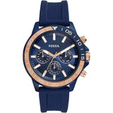 Fossil Bannon Multifunction Blue Silicone Strap Blue Dial Chronograph Quartz Watch for Men - BQ2498