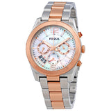  | Fossil Perfect Boyfriend Two-tone Stainless Steel Mother of pearl Dial Chronograph Quartz Watch for Women - ES4135 | Watches | Fossil | OneHub