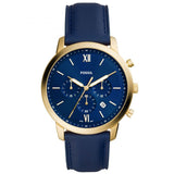 Fossil Neutra Blue Leather Strap Blue Dial Chronograph Quartz Watch for Men - FS5790