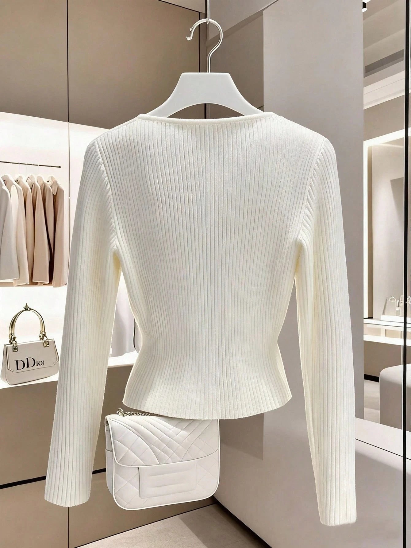 SHEIN Franclia New Autumn/Winter French Elegant Versatile Personalized Knitted Women Pullover Sweater