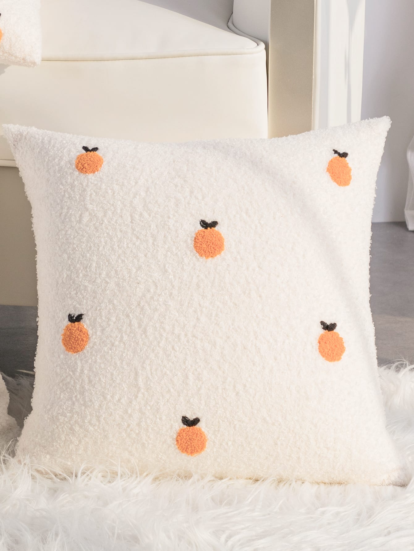  | SHEIN Fuzzy Fruit Embroidered Cushion Cover Without Filler, Plush Throw Pillow Cover, Pillow Insert Not Include, For Sofa, Living Room | Pillow Cover | Shein | OneHub
