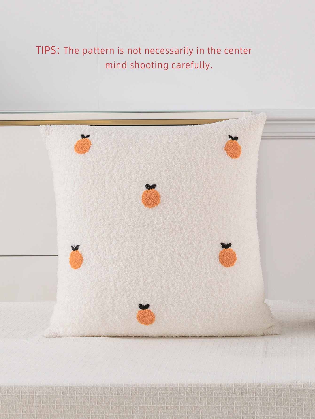  | SHEIN Fuzzy Fruit Embroidered Cushion Cover Without Filler, Plush Throw Pillow Cover, Pillow Insert Not Include, For Sofa, Living Room | Pillow Cover | Shein | OneHub