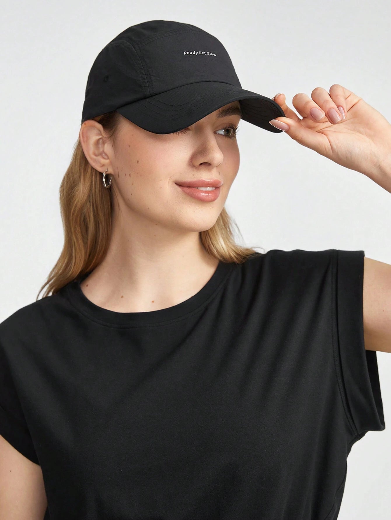  | SHEIN GLOWMODE Lightweight 5 Panel Cap With Reflective Handsewn Logo Workout Daily Casual | Cap | Shein | OneHub