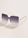 SHEIN Geometric Rimless Fashion Glasses