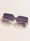 SHEIN Geometric Rimless Fashion Glasses